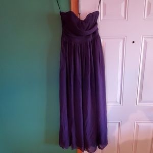 Long sleeveless Eggplant/Purple Bridesmaid dress